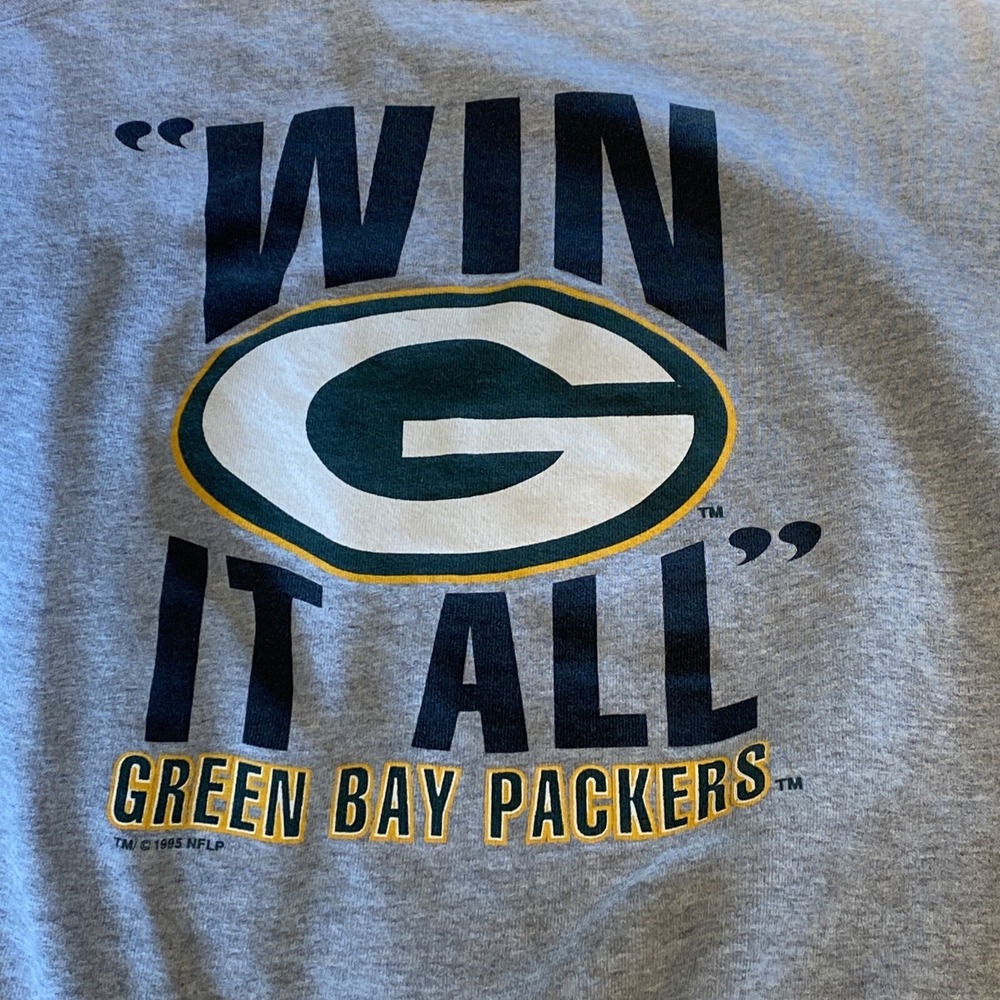 Vtg 1995 NFL Green Bay Packers Starter Grey Cotton Sweatshirt USA Size XL - Picture 2 of 7